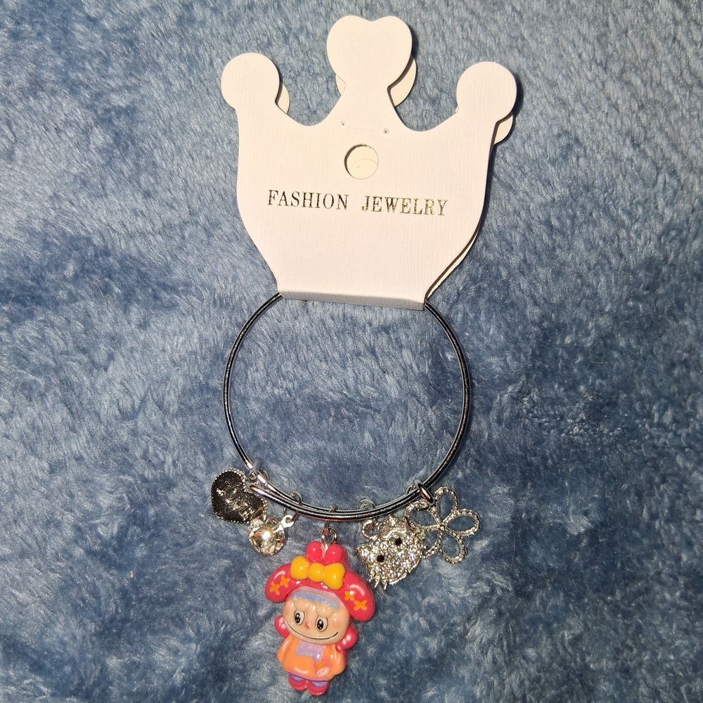 Fashion Jewelry Kids Silver Tone Charm Bracelet